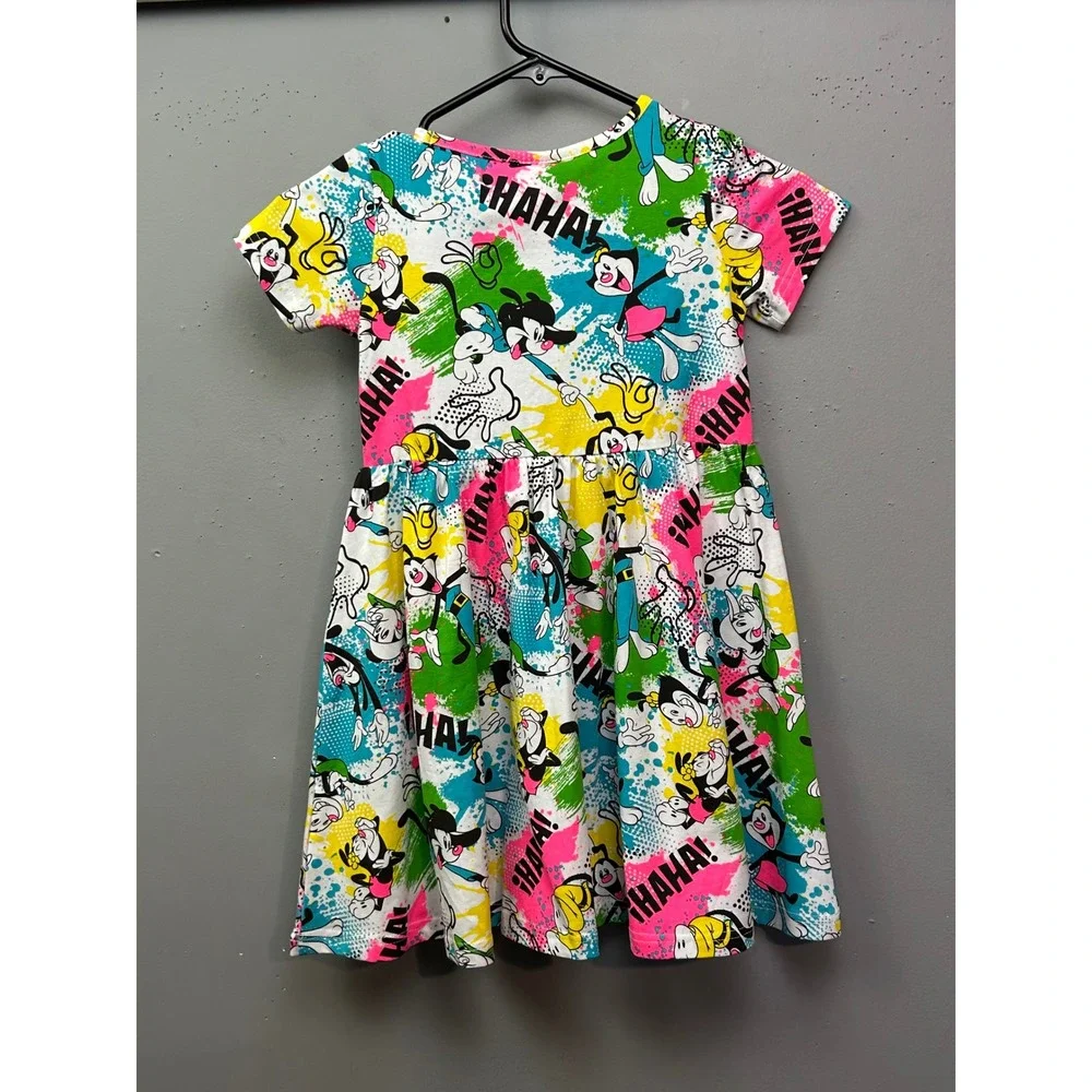 Animaniacs Kids Dress Size 6 Age 6 Cartoon Print Short Sleeve A Line‎ Playtoday